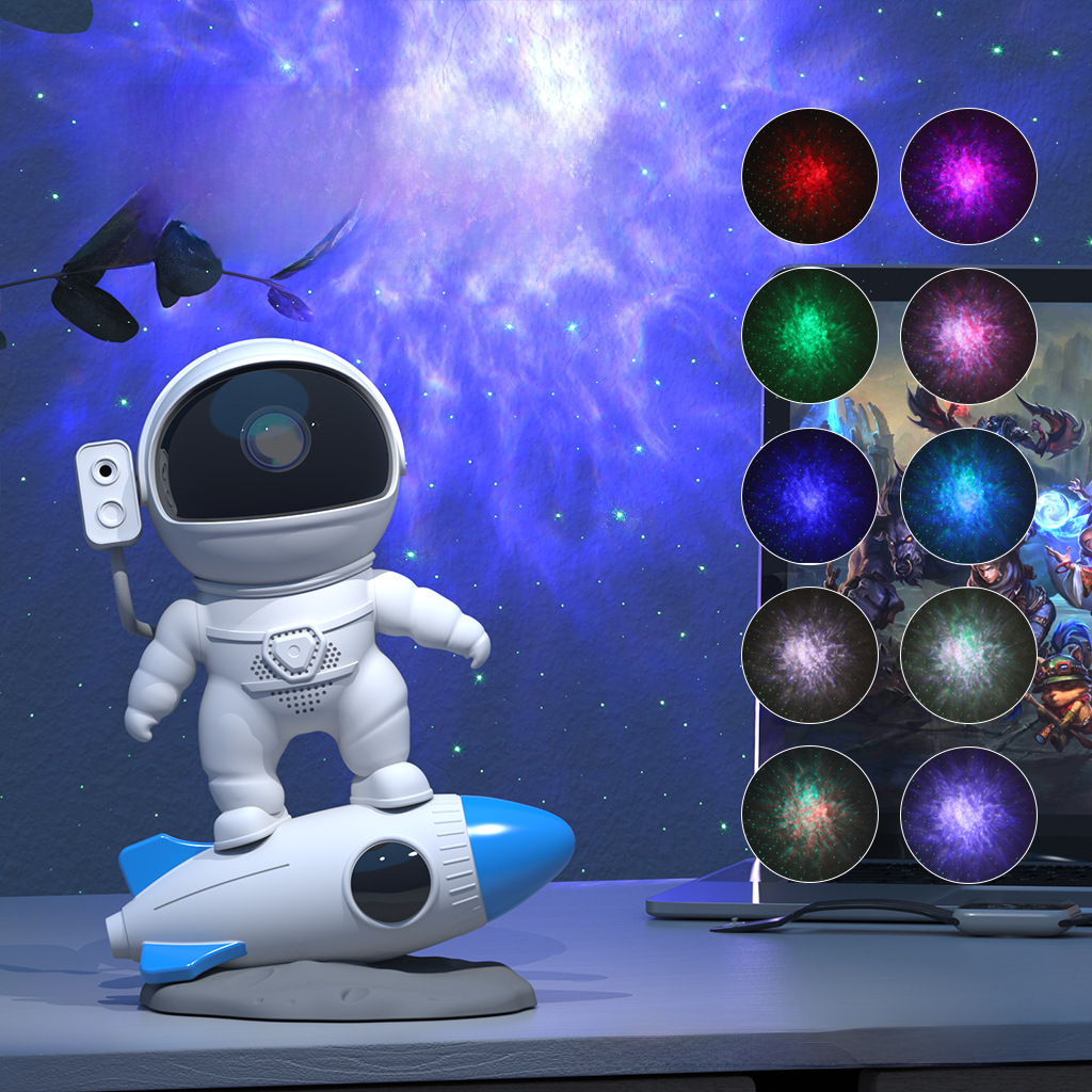 Rocket Astronaut Starry Sky Projection Lamp
