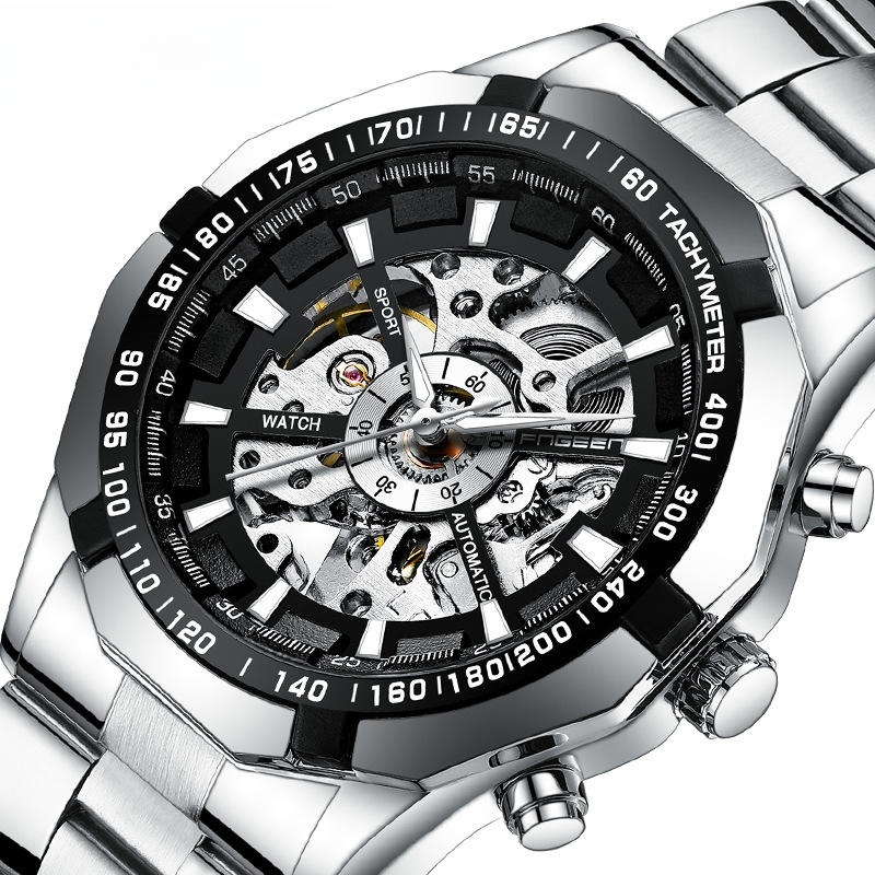 FNGEEN Brand New Stylish and Atmospheric Automatic Skeleton Mechanical Men's Foreign Trade Watch Wholesale