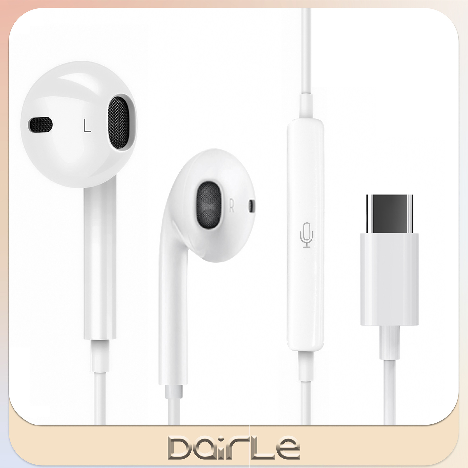 Apple 15ProType-C con cable auriculares semi-in-ear DAC alta decodificación música con micrófono aplicable iPhone15