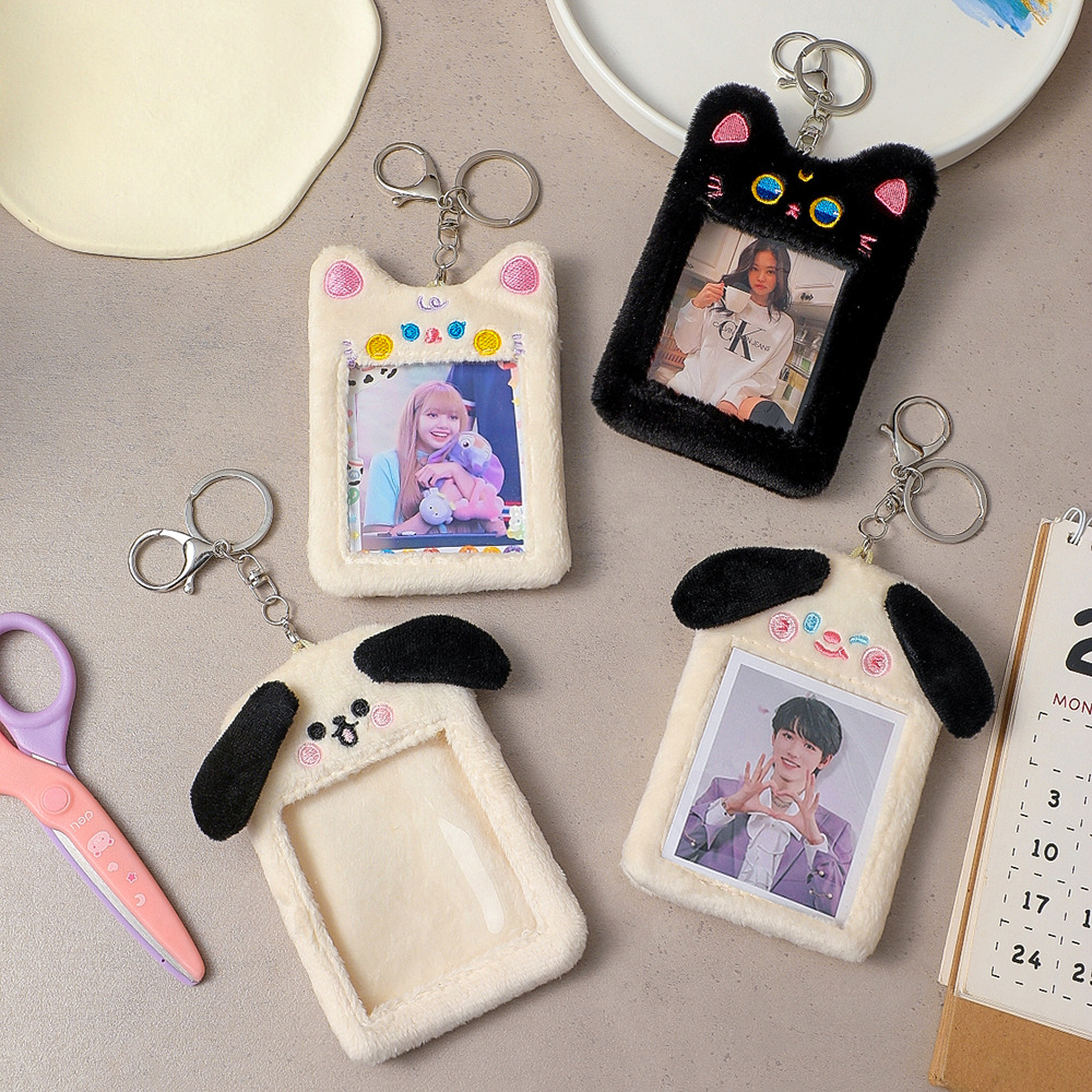 Korean girl cartoon plush card holder cute cat rice card holder star chasing girl idol small card holder