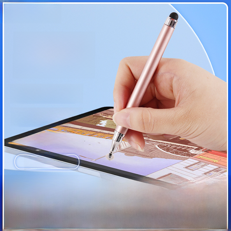 モバイルタブレット用ツーインワンプラスチックスタイラスペンユニバーサル描画メモを取る手書きディスク容量性ペン|undefined