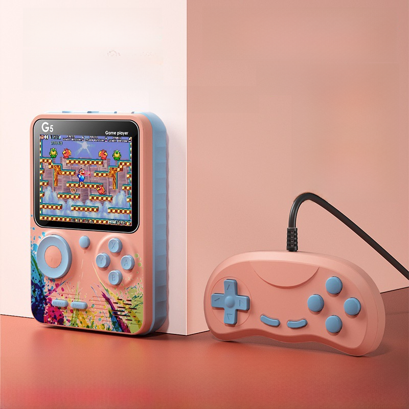 Consola de juegos clásica Mini G5 500 en 1, máquina de juegos para estudiantes con reproductor individual/doble Vintage para niños, ordenador Digital portátil