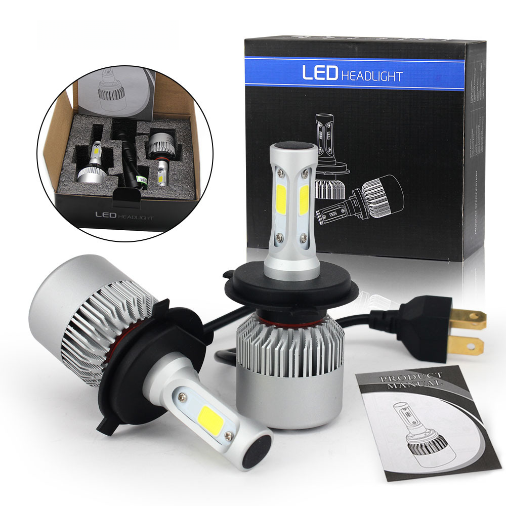 Factory direct sales car LED headlights 36W ultra bright laser S2 headlights three sided spotlight modification LED front large bulb
