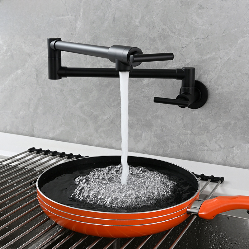 Built-in single-cold faucet, kitchen folding faucet, bathroom basin faucet, dual-switch rotating laundry sink faucet