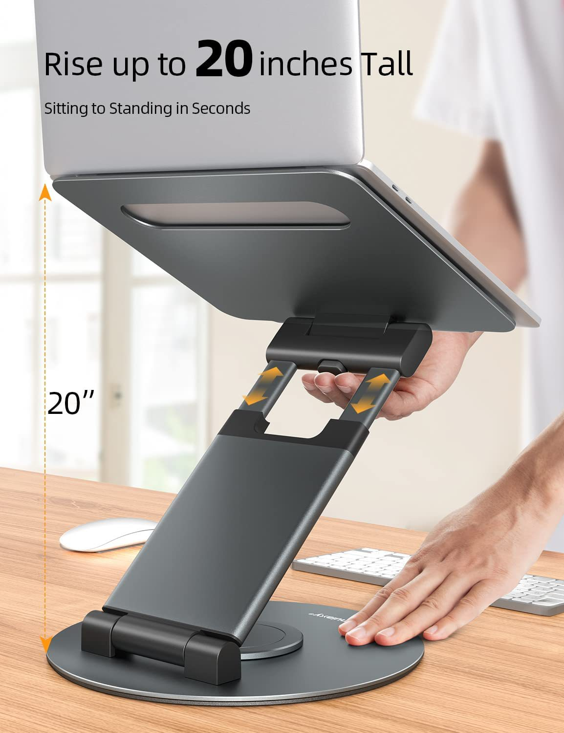 Cross-border laptop stand laptop computer bracket aluminum alloy desktop lift base 360-degree rotation Amazon