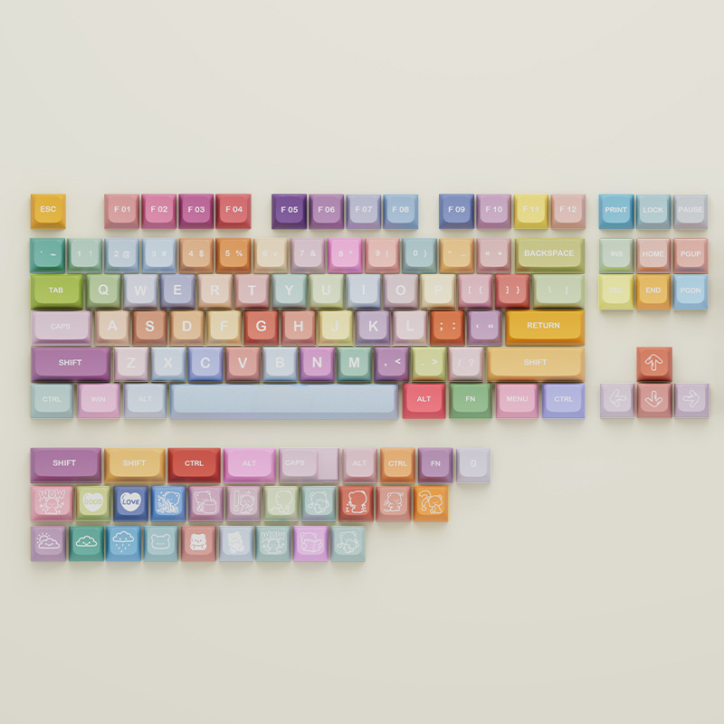 Oso suave caramelo keycap XDA keycap Teclado mecánico personalizado sublimación keycap PBT aceptar personalización