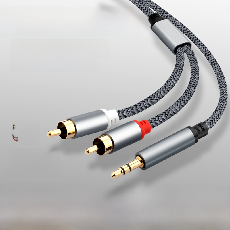 Cable divisor de Audio auxiliar 3,5 a Dual Rca Universal para conexión de altavoz amplificador de teléfono móvil de ordenador