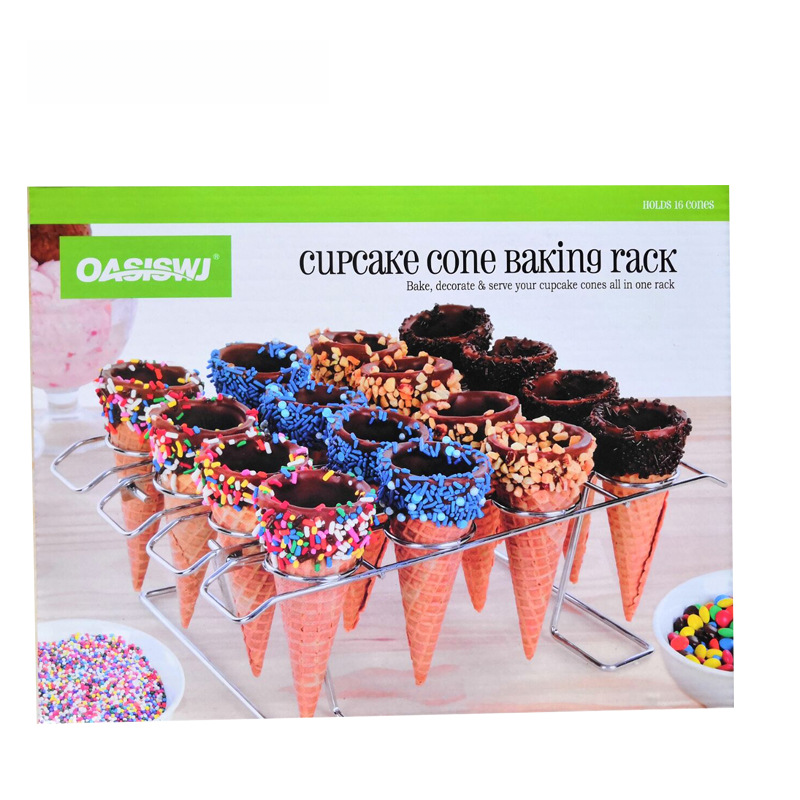 Baking tools oven cake net cone shell rack cone cold drying rack ice cream display storage rack color box YZ1241