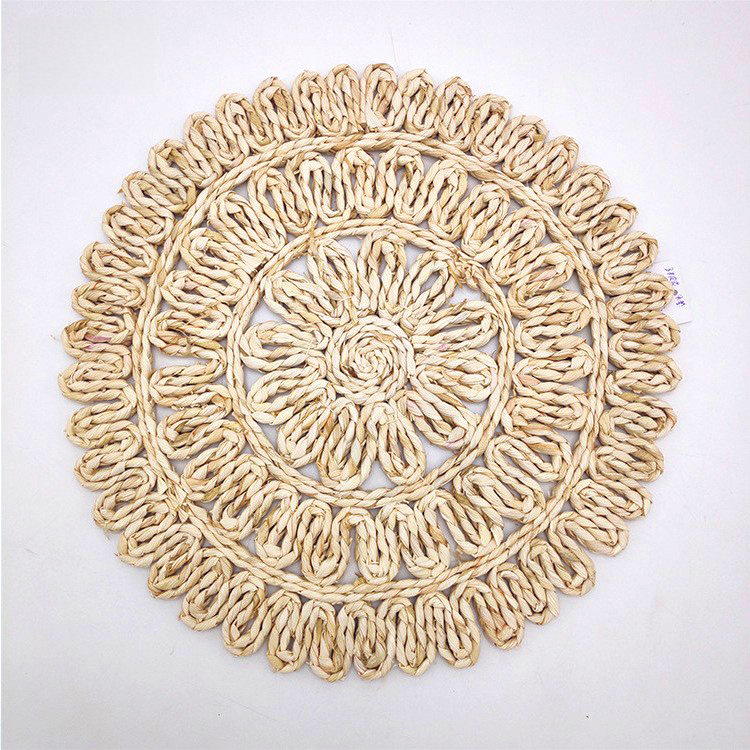 玉米皮草編餐墊花形編織餐墊 創意家居隔熱墊餐桌墊鍋墊碗墊
