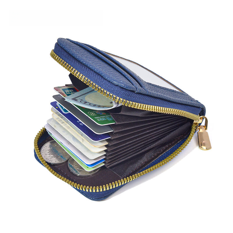 Amazon multi-color zipper credit card holder with 12 card slots RFID anti-theft wallet women's small card holder