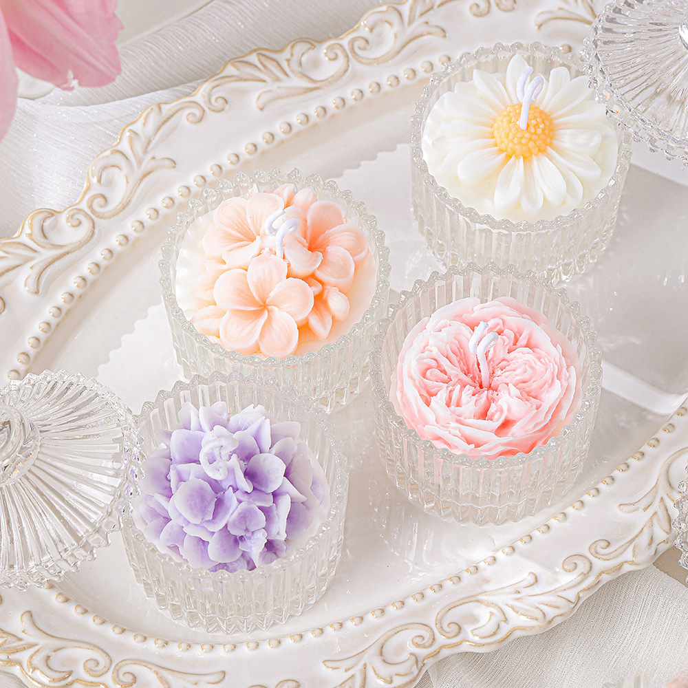 Gift Aromatherapy Candle Cup Creative Handmade Flower Fragrance Gift Souvenir Wholesale Aromatherapy Candle Ornament