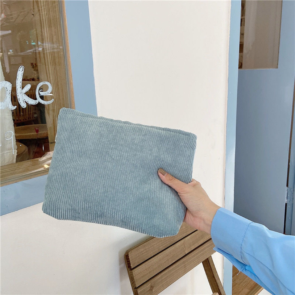 Linen Canvas Makeup Bag Handbag Canvas Tote Korean and Japanese Casual Retro Simple Women's Student Pen Bag Custom