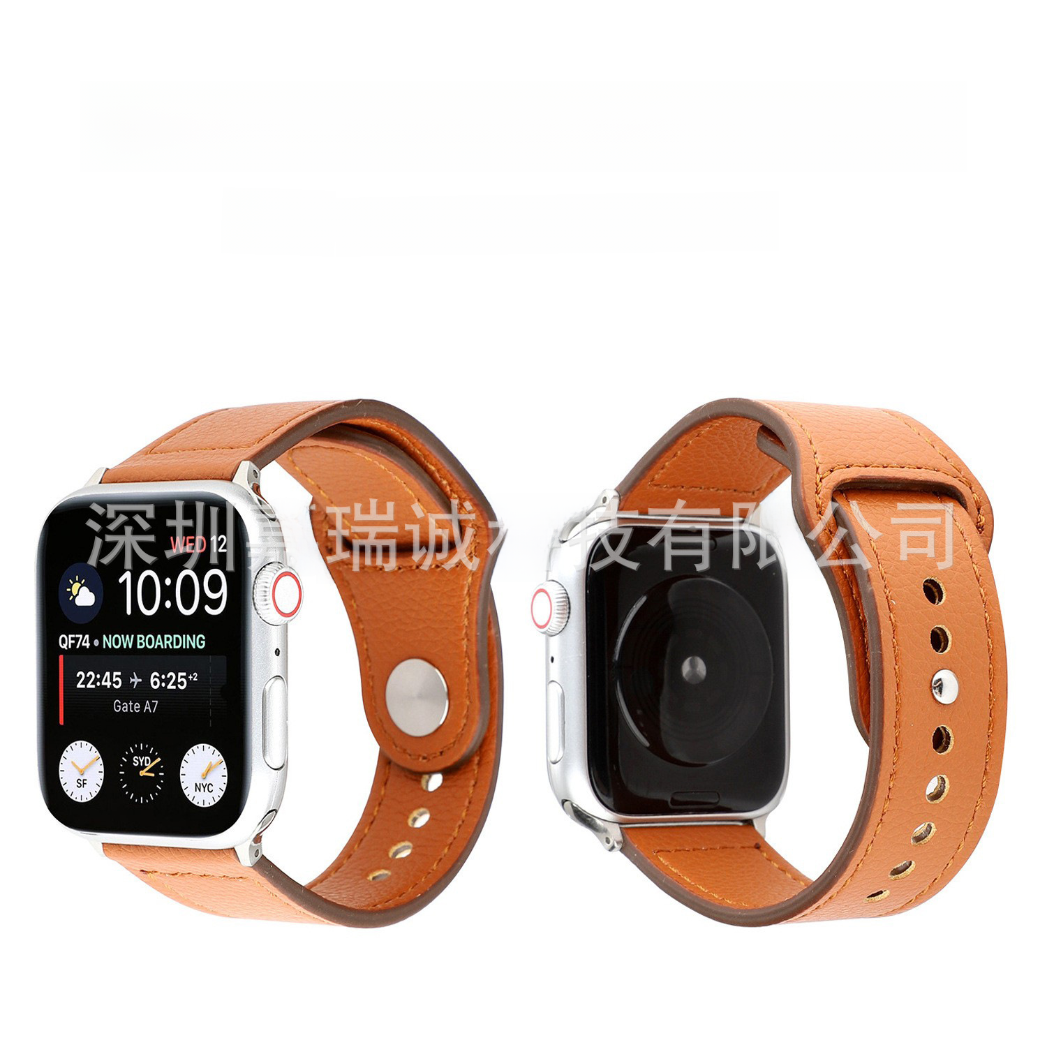 Adecuado para Apple reloj Correa microfibra pu cuero Apple watch8/S9 universal creativo solo anillo oculto hebilla reloj Correa