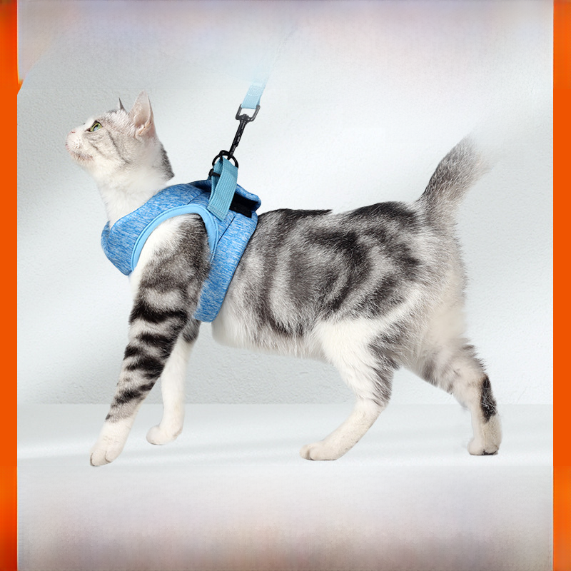 Cross-border summer breathable cat harness anti-loose back-style sponge cat walking harness Amazon cat vest