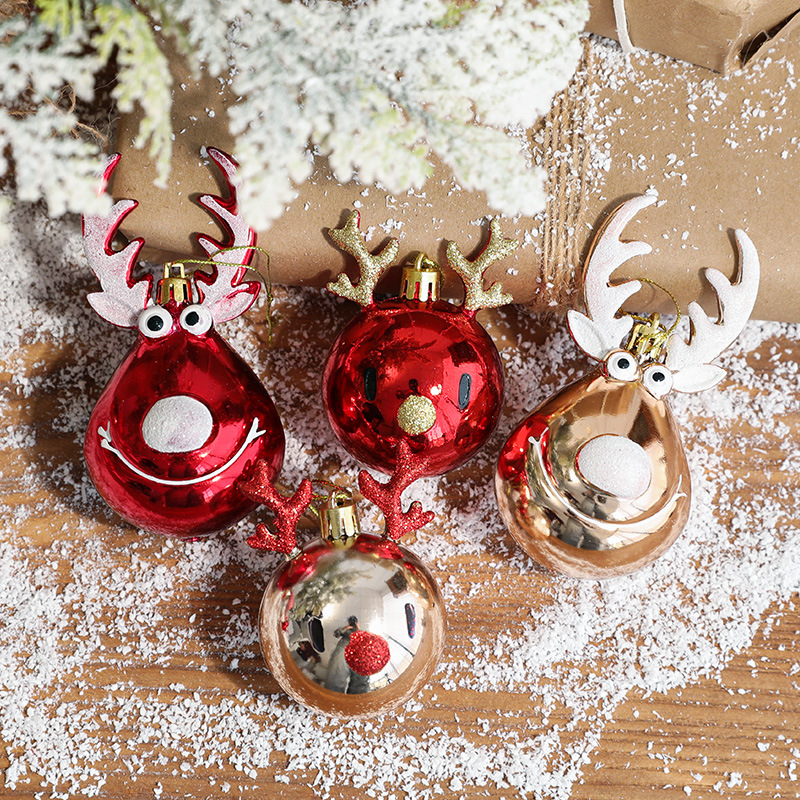 Gangheng Christmas decorations elk scene layout decorations Christmas tree hangings plastic ceiling pendants hanging balls