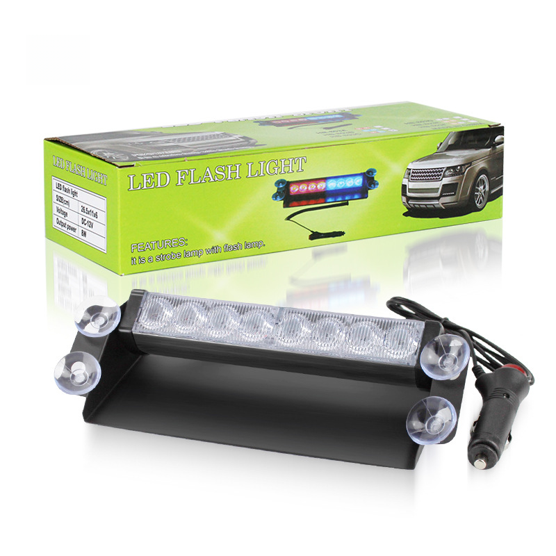Car LED Spreader Light, Red and Blue Flash Adhesive Cup Light, Blinding Flash Light, Lane Splitting Light, Vehicle Far Light Dog Counter Flash Light