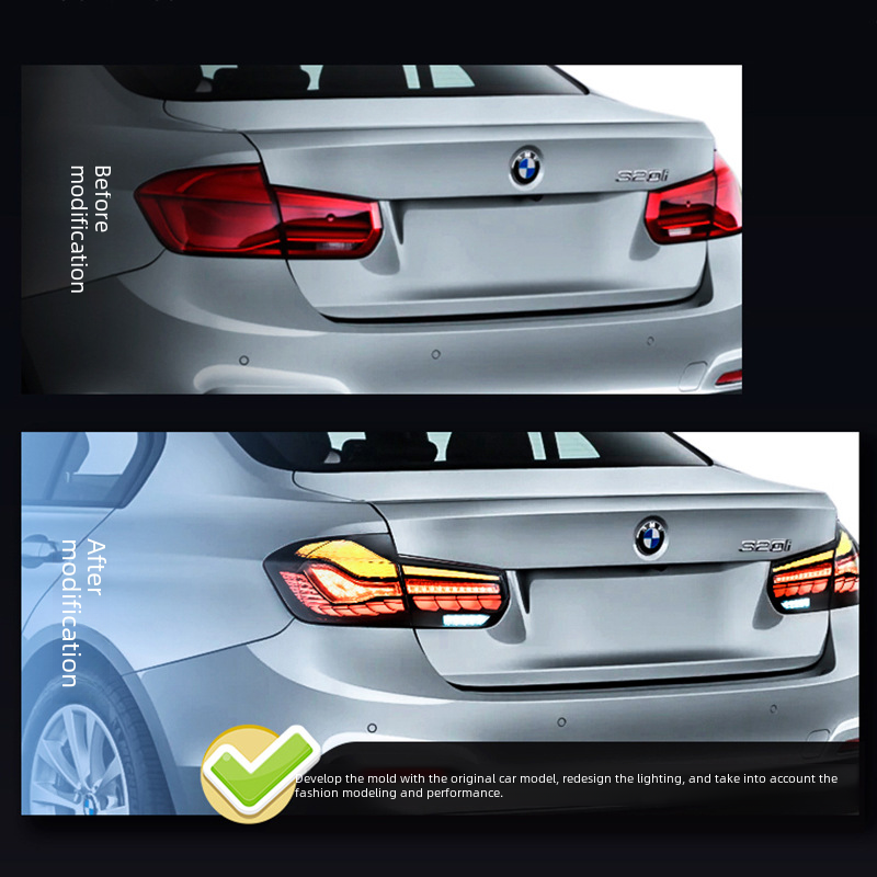 Aftermarket taillights suitable for BMW 3 Series taillights, 3 Series F30 Dragon Scale taillights, M4 model vehicle taillight assembly