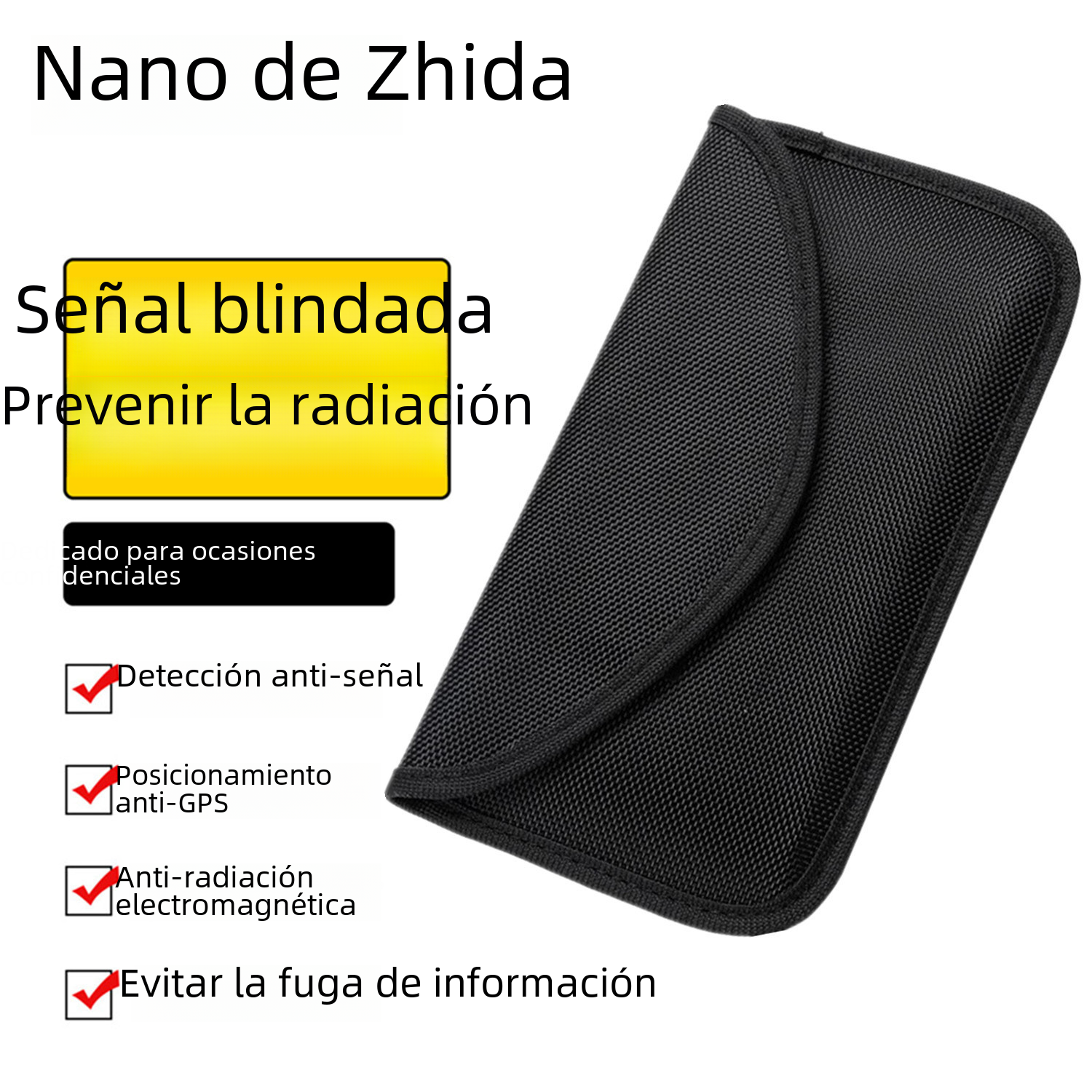 Anti-Posicionamiento de doble capa anti-radiación de señal de protección bolsa universal de teléfono móvil resto RFID anti-magnético bolsa de 6,5 pulgadas anti-Escaneo