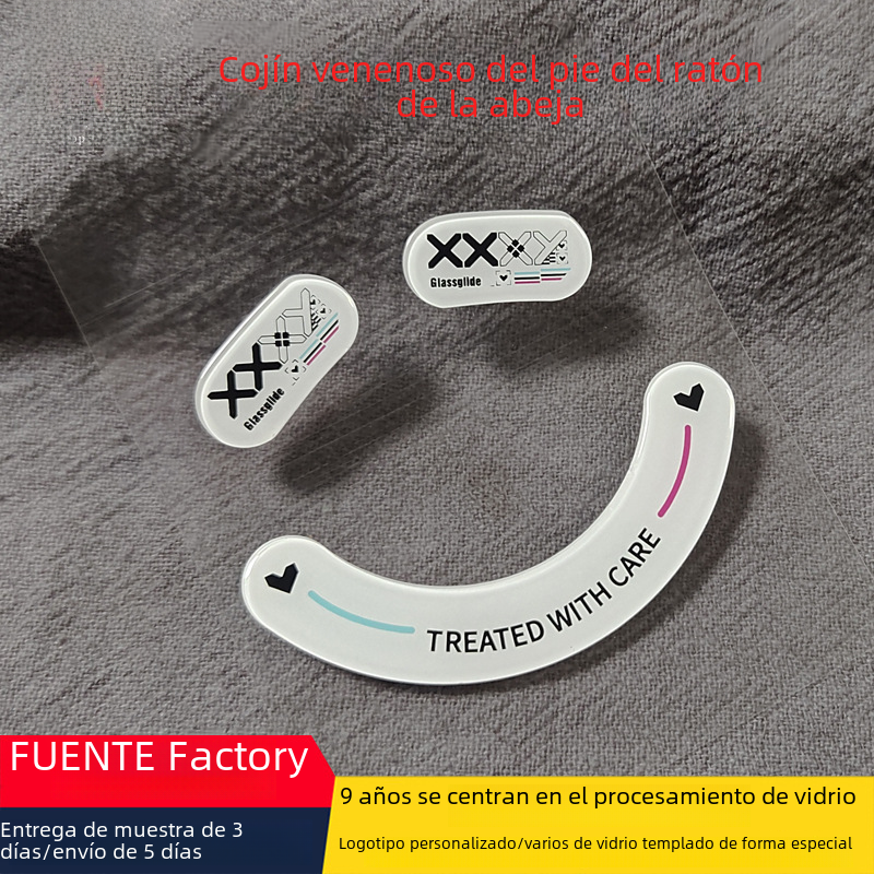 Poison V2 impresión conjunto de vidrio ratón pie pad e-deportes juego suave resistente al desgaste-resistente vidrio templado ratón pie pegatina