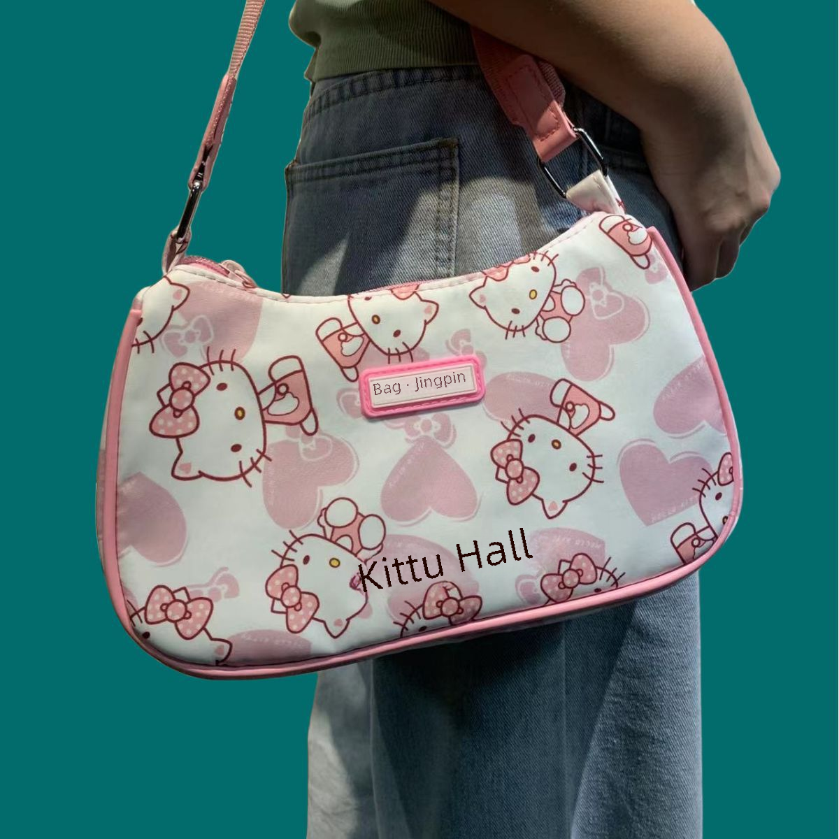 New Cute Kate Cat Backpack Girls Armpit Bag Handbag Girls Shoulder Bag Niche Cartoon Handbag Women