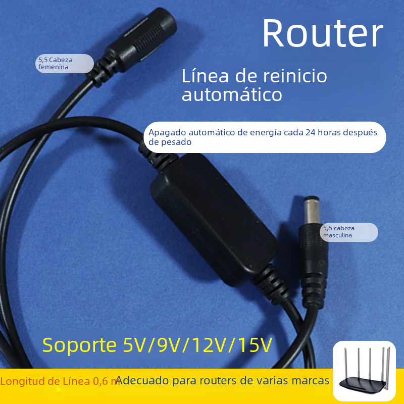Sincronización del router automático de apagado reinicio de reinicio luz gato WIFI apagado inteligente interruptor de Reinicio Cable de sincronización