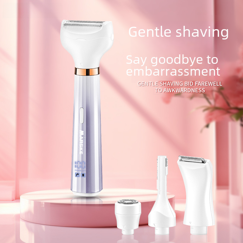 Cross-border new digital display women's shaver four-in-one lithium battery washable private part epilator replaceable