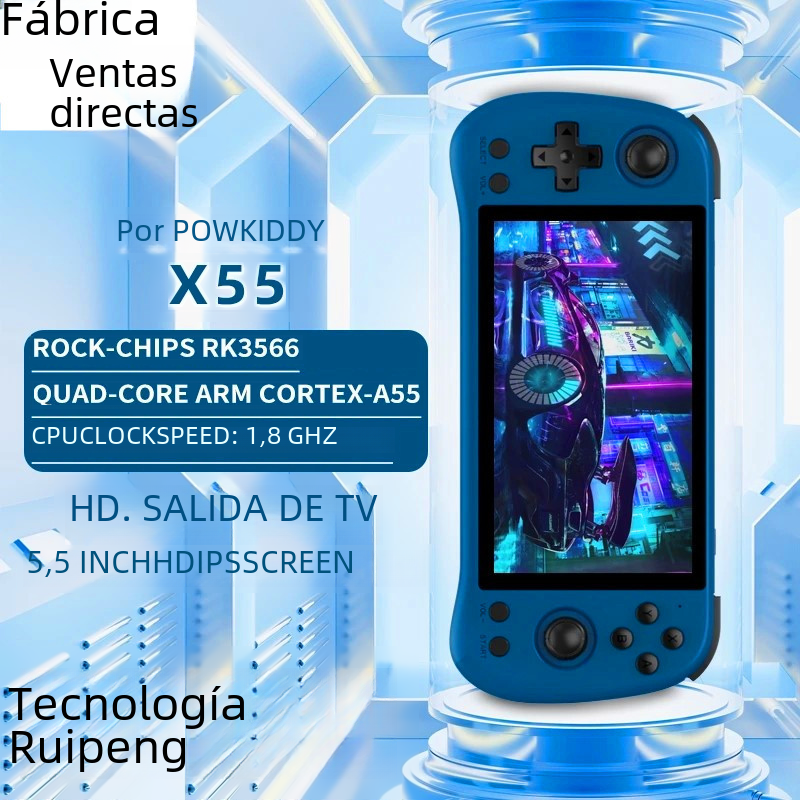 X55 máquina de juego 5,5 pulgadas HD gran pantalla PSP arcade simulador de código abierto máquina de juego portátil ventas directas de la fábrica