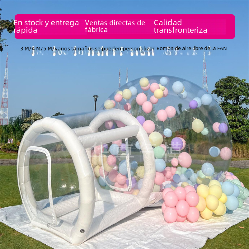 Red de celebridades estrella casa de burbujas inflable impermeable esférica tienda de exhibición campamento al aire libre fiesta de bodas transparente casa de burbujas