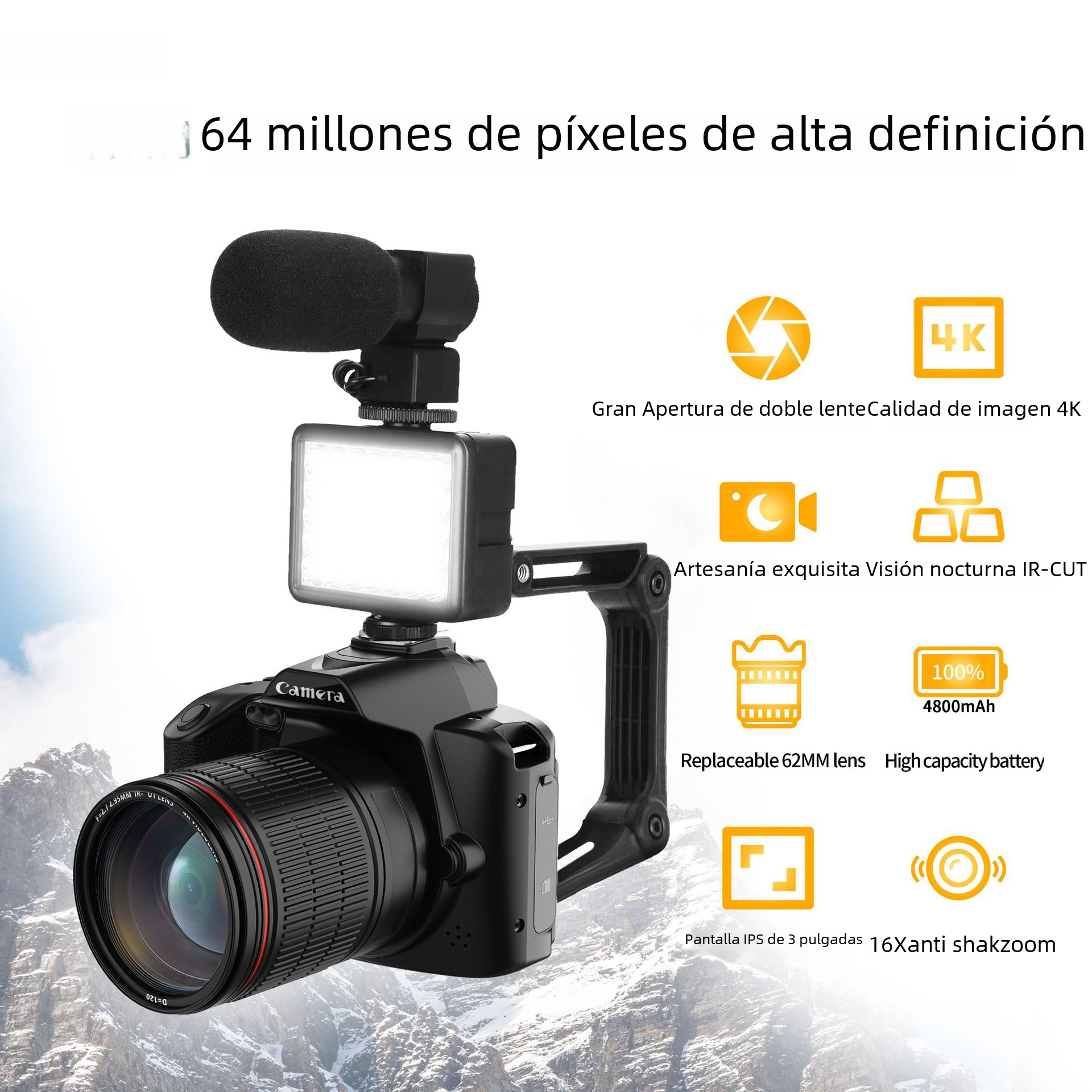 Nuevo Cámara Digital Wifi de alta definición D5 de 6400mp, lente Dual 4k, cámara de fotografía Dv de visión nocturna