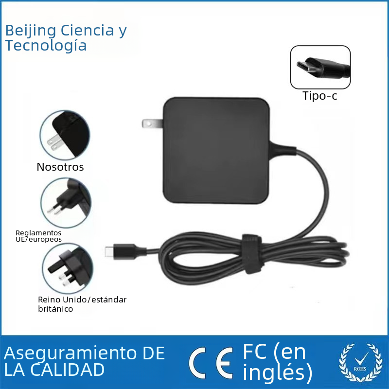 TYPE-C 65W para el cargador del ordenador portátil de Dell HP Lenovo ASUS, carga rápida