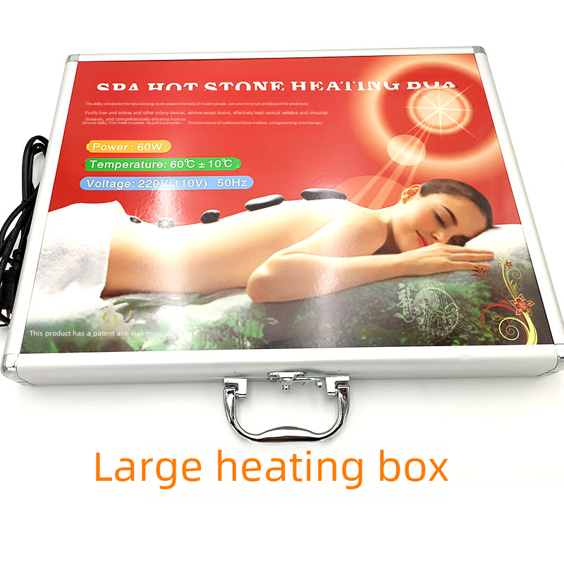 20-piece set energy stone massage health care heater SPA essential oil massage volcanic stone warm moxibustion aluminum heating box 