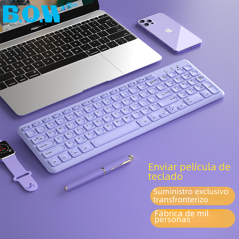 Hangshi arco inalámbrico teclado y ratón traje Oficina ultrafino mudo ordenador portátil teclado y ratón transfronterizo Amazon
