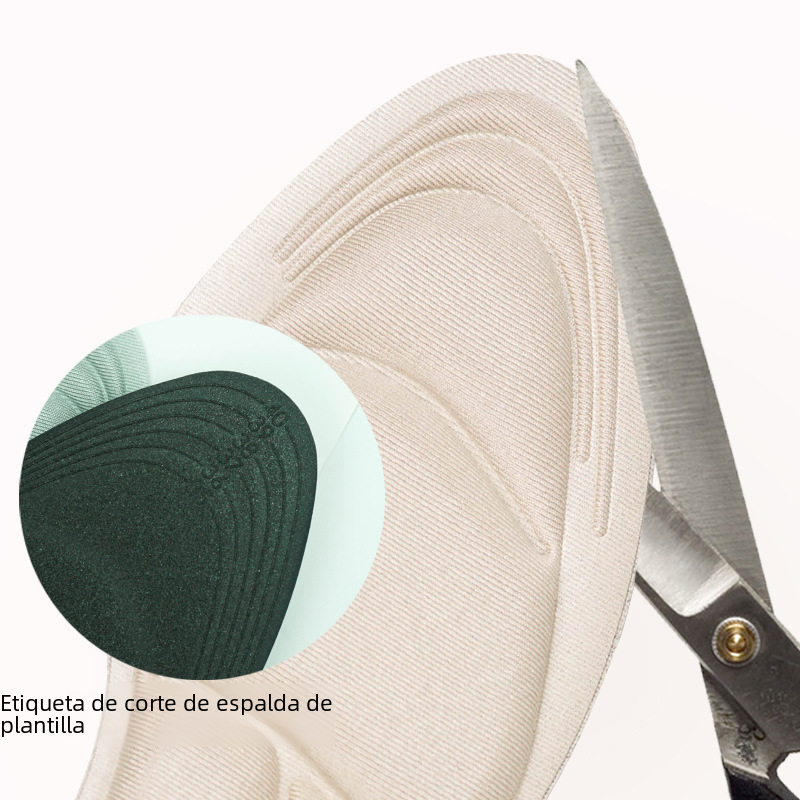 Nuevo 7D dos en uno plantilla mejorada calcomanías de tacón transpirable absorbente de sudor antideslizante que absorbe los golpes del arco masaje Plantilla de tacón alto para mujeres