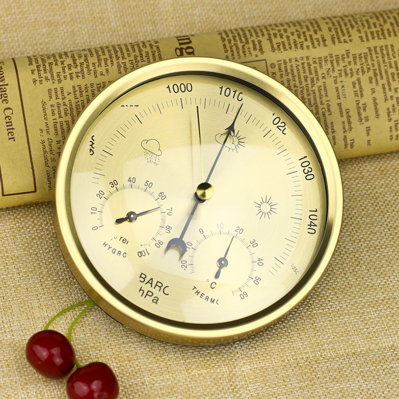 Barometer, thermometer, hygrometer, weather forecast home use, weather station, stylish creative, minimalist, 3-in-1 function