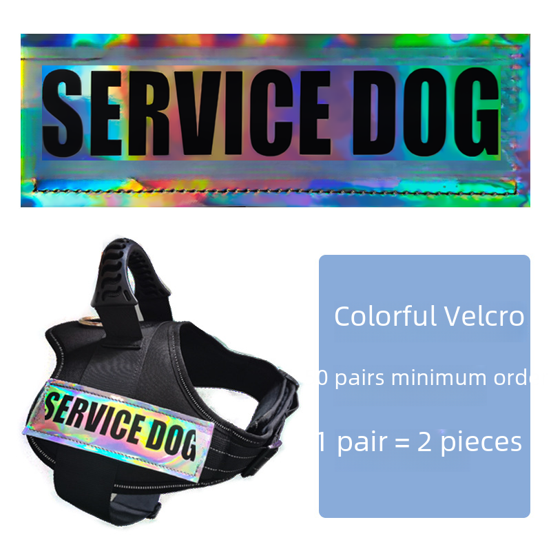 WAOPET K9 Pet Accessory Personalized Custom Dog Chest Back Strap Name Plate Anti-Lost Logo Side Label Velcro