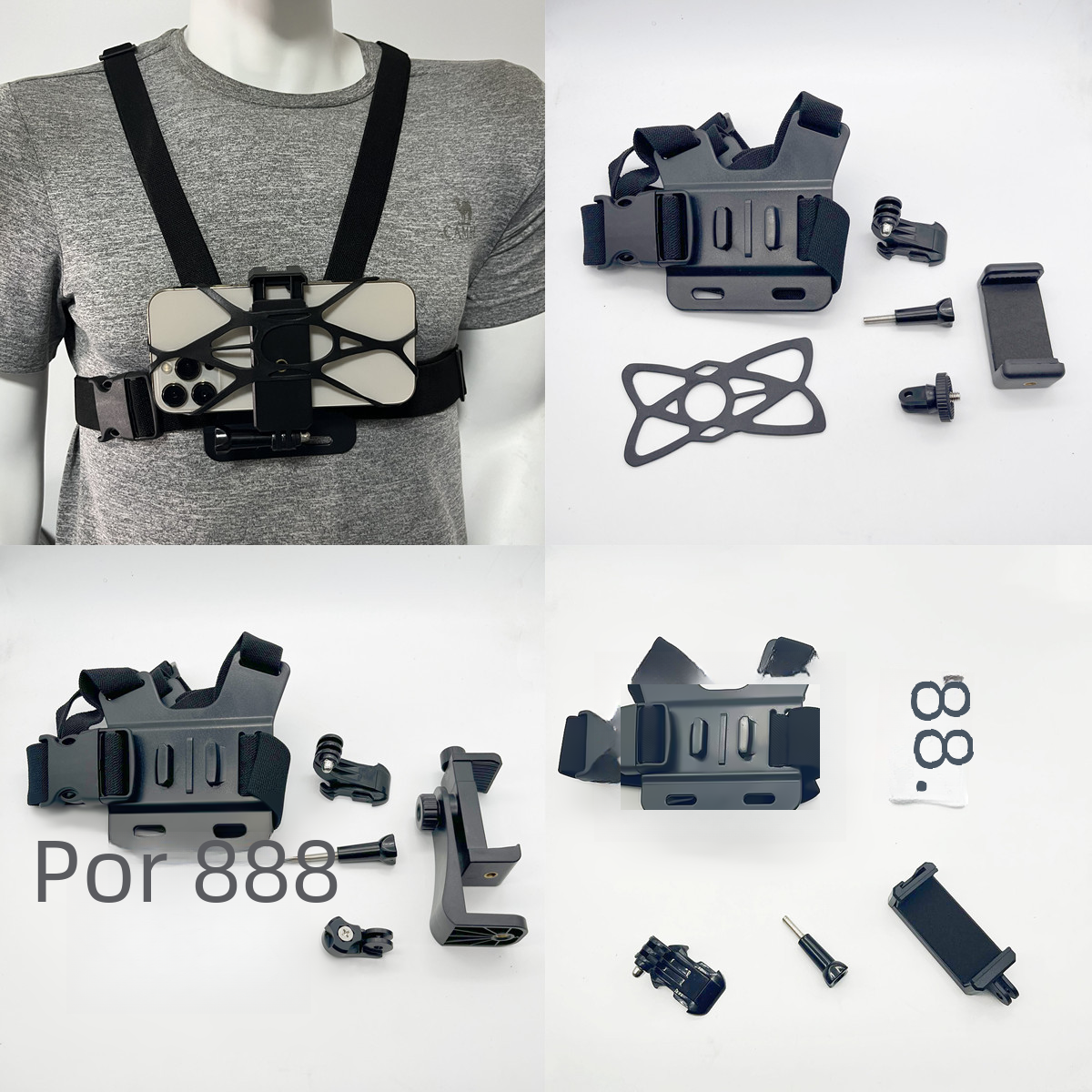 GoPro deportes accesorios de la Cámara pecho fijo teléfono móvil clip cubierta protectora montar tiro transmisión en vivo mochila correa para el pecho