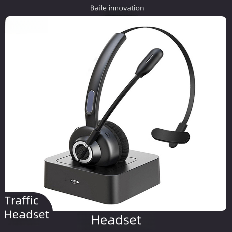 Bluetooth 5.0 headset business headset customer service operator truck driver low power consumption Intelligent Noise reduction