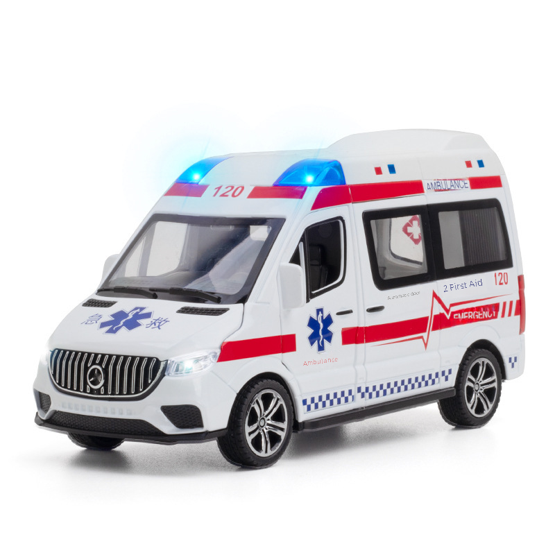 (泡沫盒）直播仿真1比24大奔救護警車合金汽車模型玩具擺件