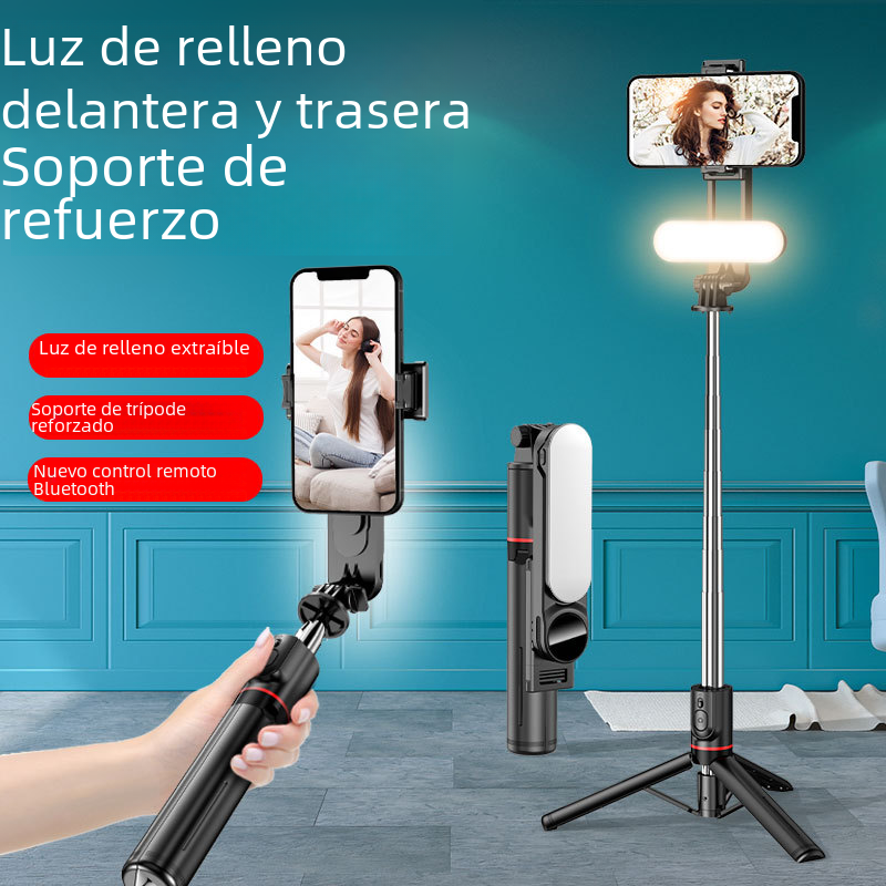 L15 Luz de relleno de belleza desmontable selfie palo alargado Bluetooth control remoto anti-vibración teléfono móvil universal multifunción trípode