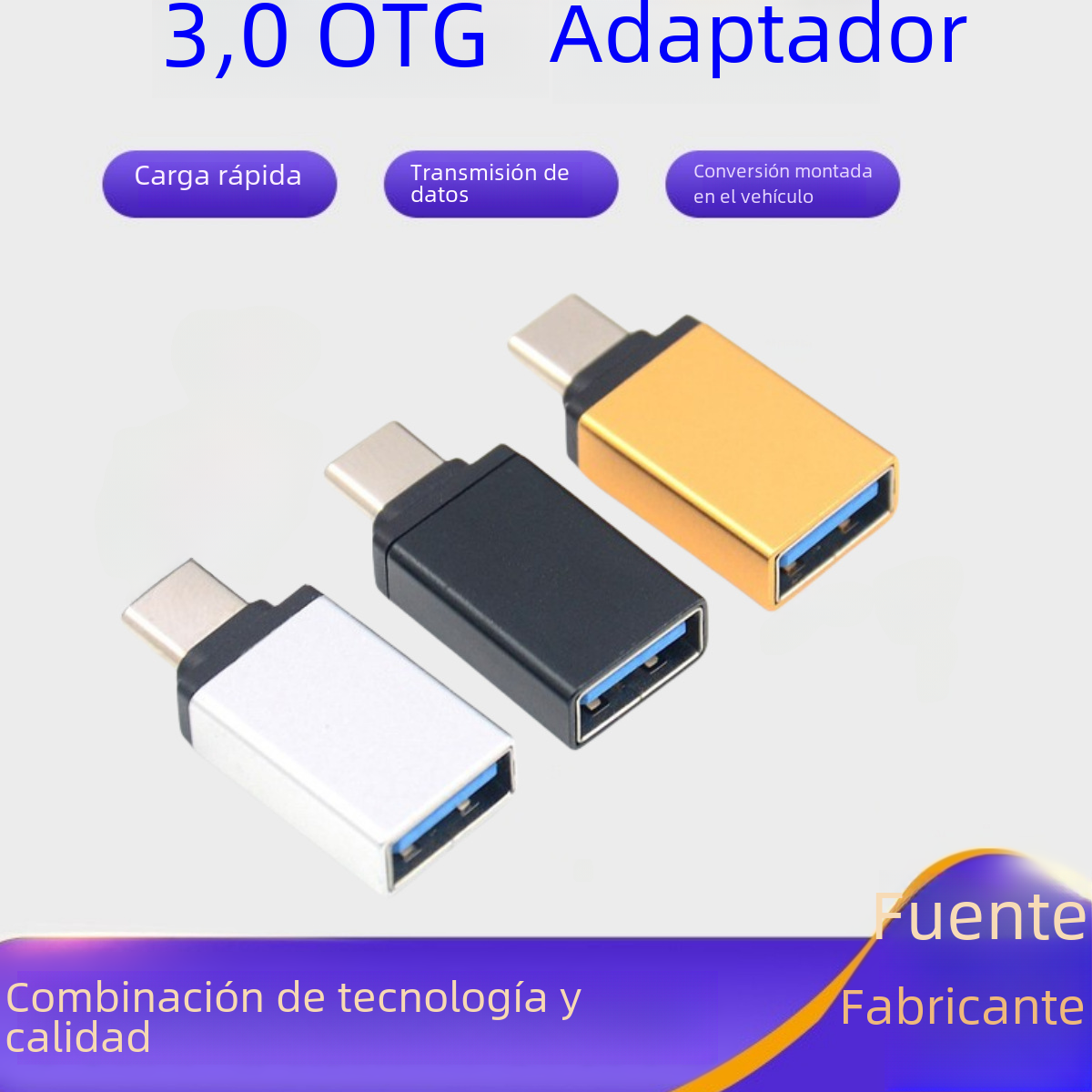 Transfronterizo USB a typec adaptador teléfono móvil U disco otg para coche Apple ipad Huawei Samsung Google