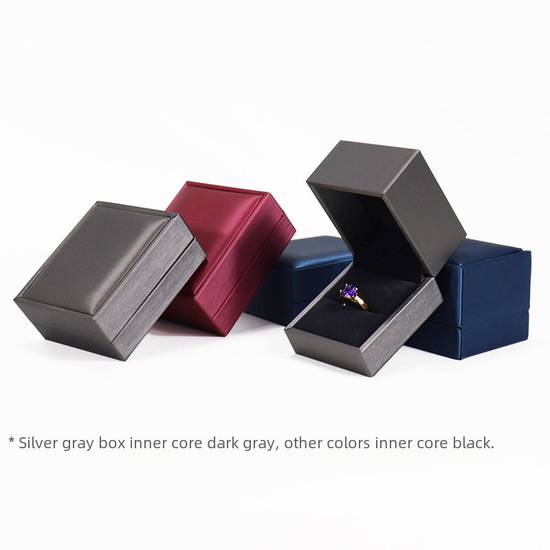 Angled wire drawing PU leather jewelry box, ring box, pendant box, bracelet necklace jewelry box, accessory packaging box