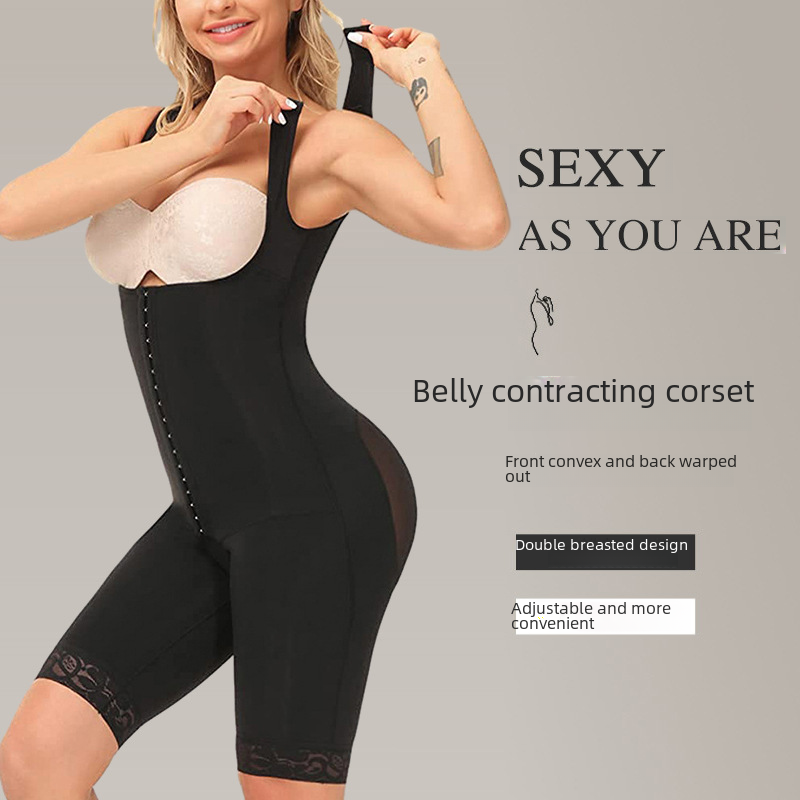 Foreign trade European and American large size sports one-piece waist corset postpartum corset wholesale slimming enhanced version one-piece body shaper
