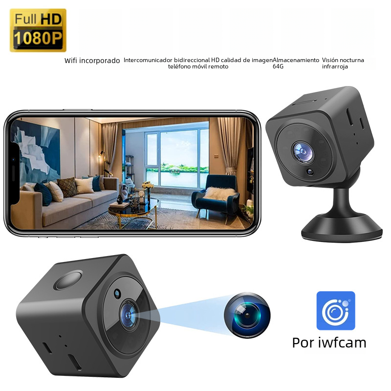 AS02 Cámara WiFi HD de dos vías de intercomunicación 1080p cámara inalámbrica remoto infrarrojo deportes Cámara DV