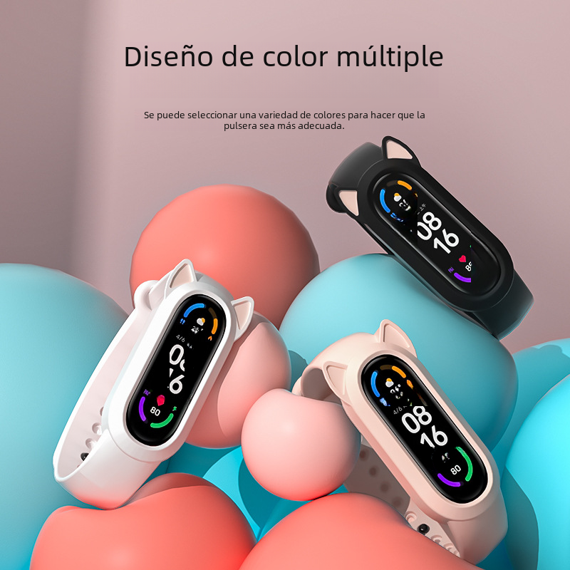 Adecuado para xiaomi 87 pulsera 3/4/5/6 correa de muñeca NFC versión gato oreja correa de muñeca tres, cuatro y cinco generación banda de reemplazo de reloj inteligente