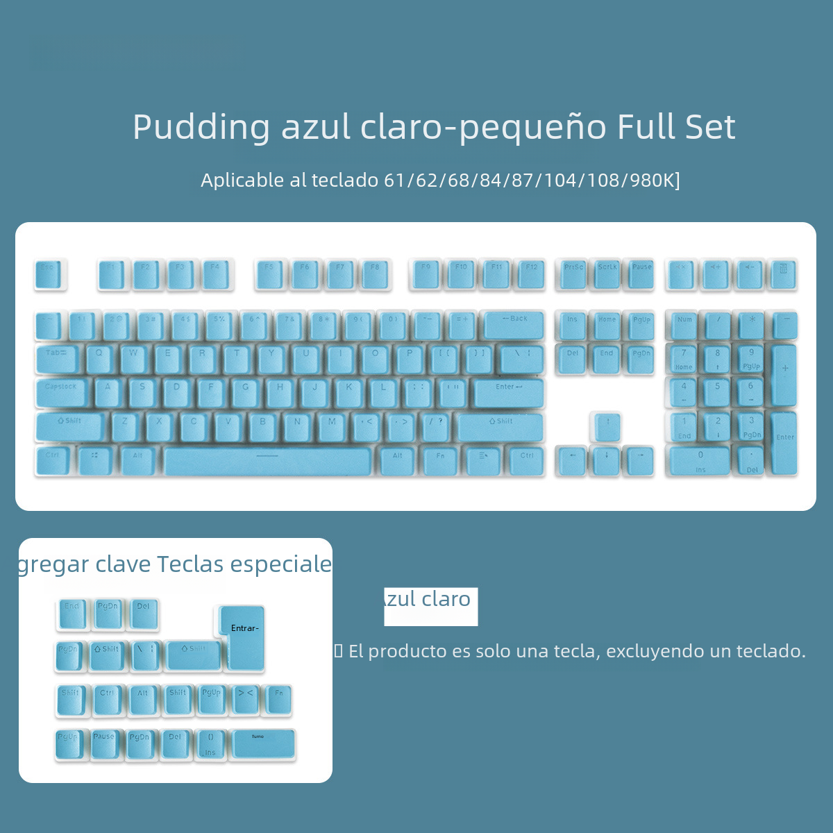 [Pudín pequeño conjunto completo] pudín leche doble piel PBT transparente tapa de llave mecánica crema jalea Rosa tapa de llave en caja
