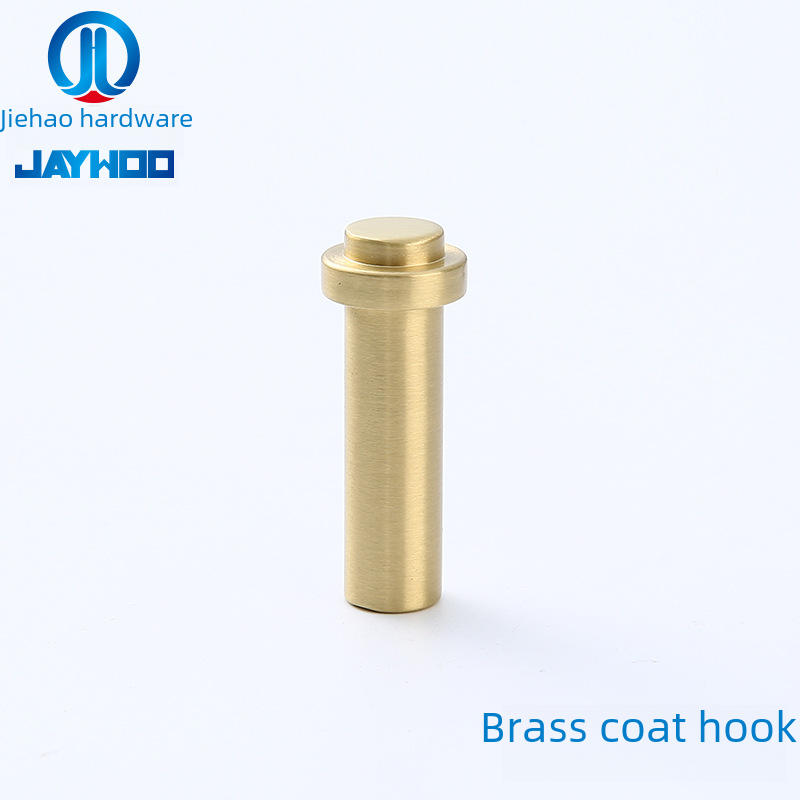 Wholesale Hooked Door Shoe Cabinet Brass Single Coat Hook Hallway Cabinet Hat Hook Kitchen Wall Golden Copper Hook 