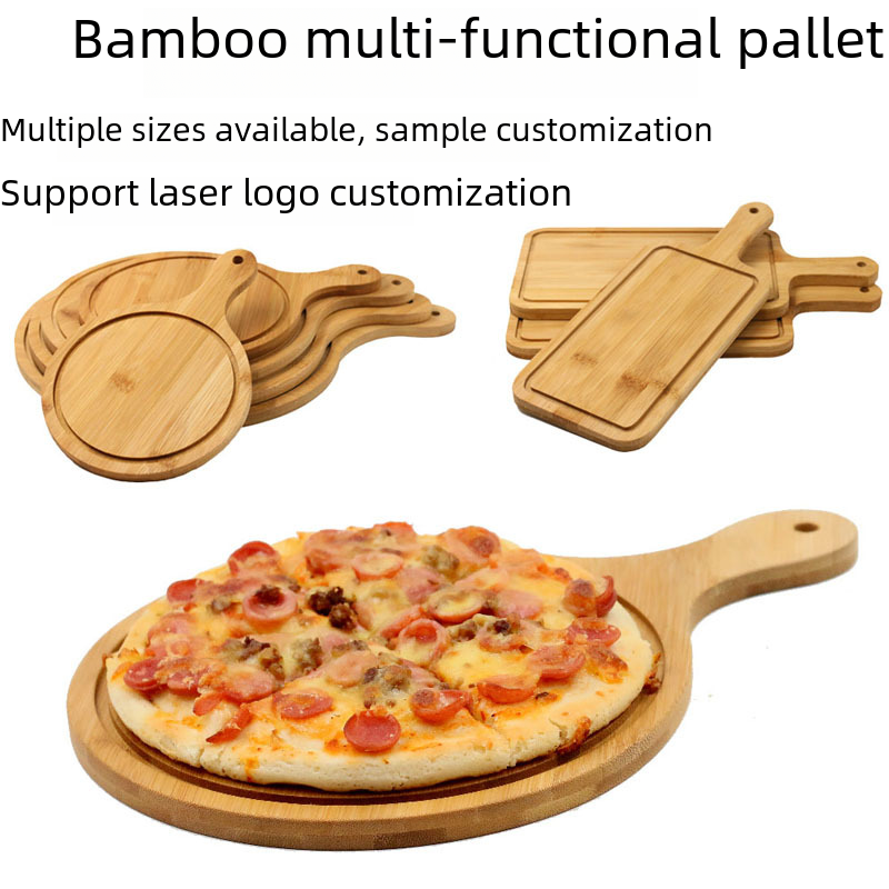 Pizza plate western plate round steak sushi ready-made hot pot plate tray square bamboo wood pizza board wholesale fixed 