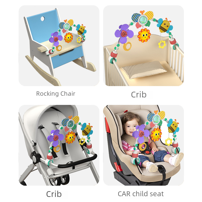 New baby crib bell toy hanging 0-1 year old car seat bed hanging rattle to soothe baby stroller pendant