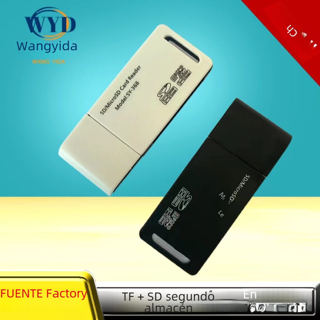 Sy368 2-en-1 lector de tarjetas de teléfono móvil de la computadora TF/SD tarjeta de alta velocidad USB2.0 cámara SLR coche multifunción