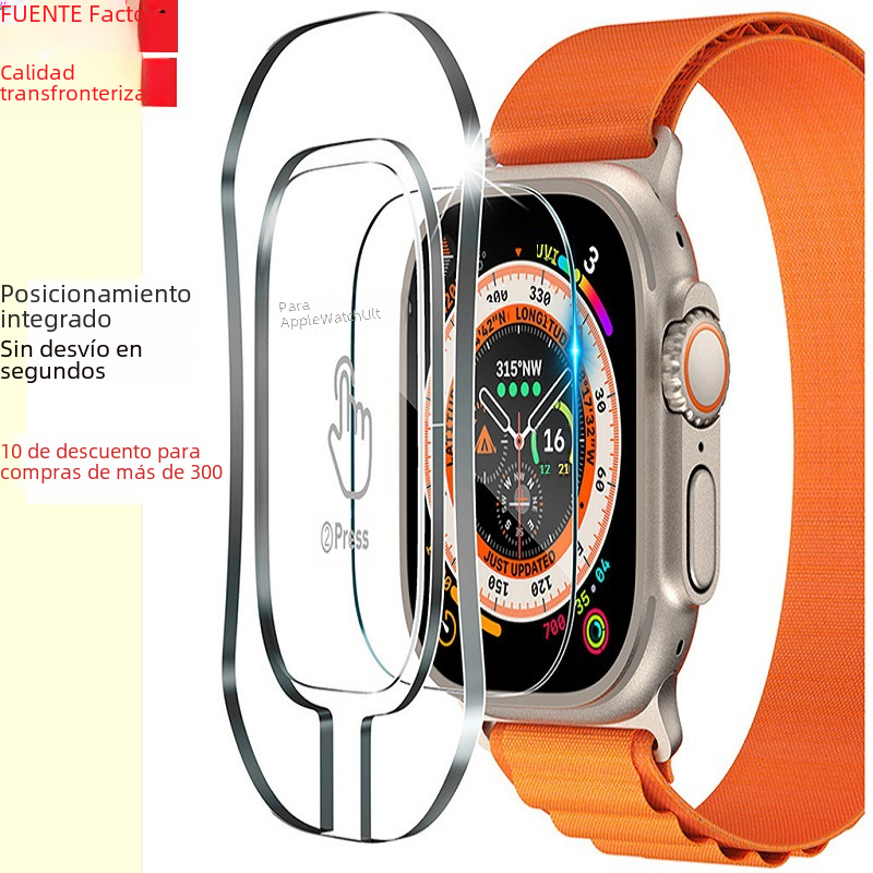 Reloj Ultra 49mm Película acetilizada de pegamento completo Protector de pantalla de reloj de posicionamiento de precisión de una sola pieza